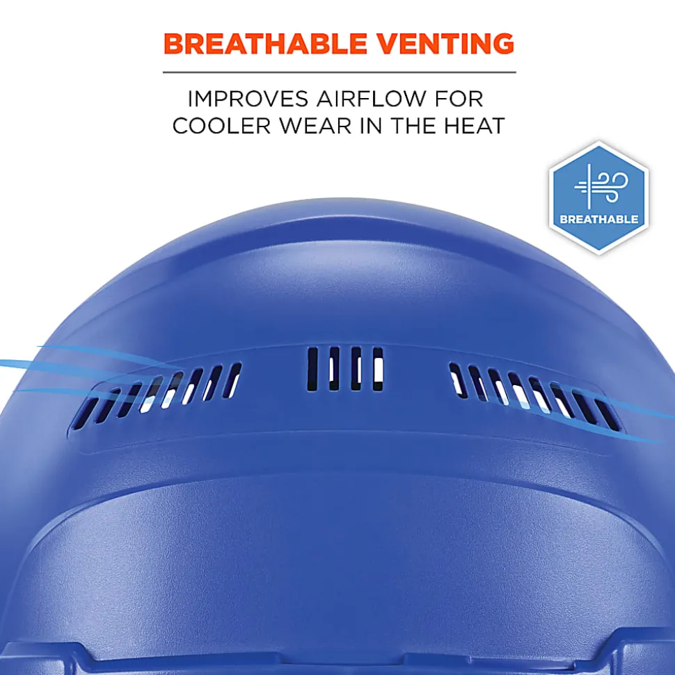 Ergodyne Skullerz 8966 Lightweight Cap-Style Vented Hard Hat, Blue