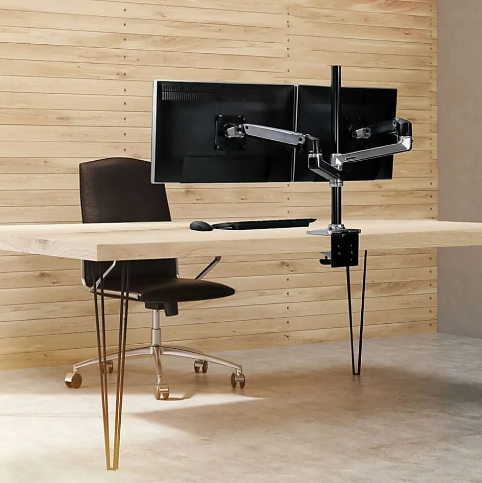 Ergotron Desk Mount for Monitor - Polished Aluminum - Adjustable - 2 Display(s) Supported - 40" Screen Support - 45549026
