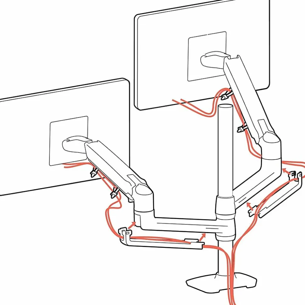 Ergotron Desk Mount for Monitor - Polished Aluminum - Adjustable - 2 Display(s) Supported - 40" Screen Support - 45549026