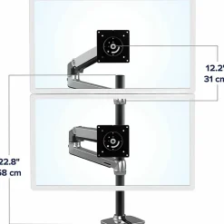 Ergotron Desk Mount for Monitor - Polished Aluminum - Adjustable - 2 Display(s) Supported - 40