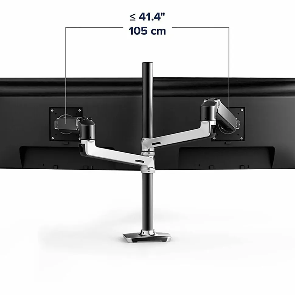 Ergotron Desk Mount for Monitor - Polished Aluminum - Adjustable - 2 Display(s) Supported - 40" Screen Support - 45549026