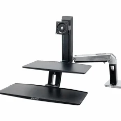 Ergotron® Desktop Display Stand - 24" Screen Support - 20 lb Load Capacity - 24" Screen Support - 20 lb Load Capacity - Black, Polished Aluminum