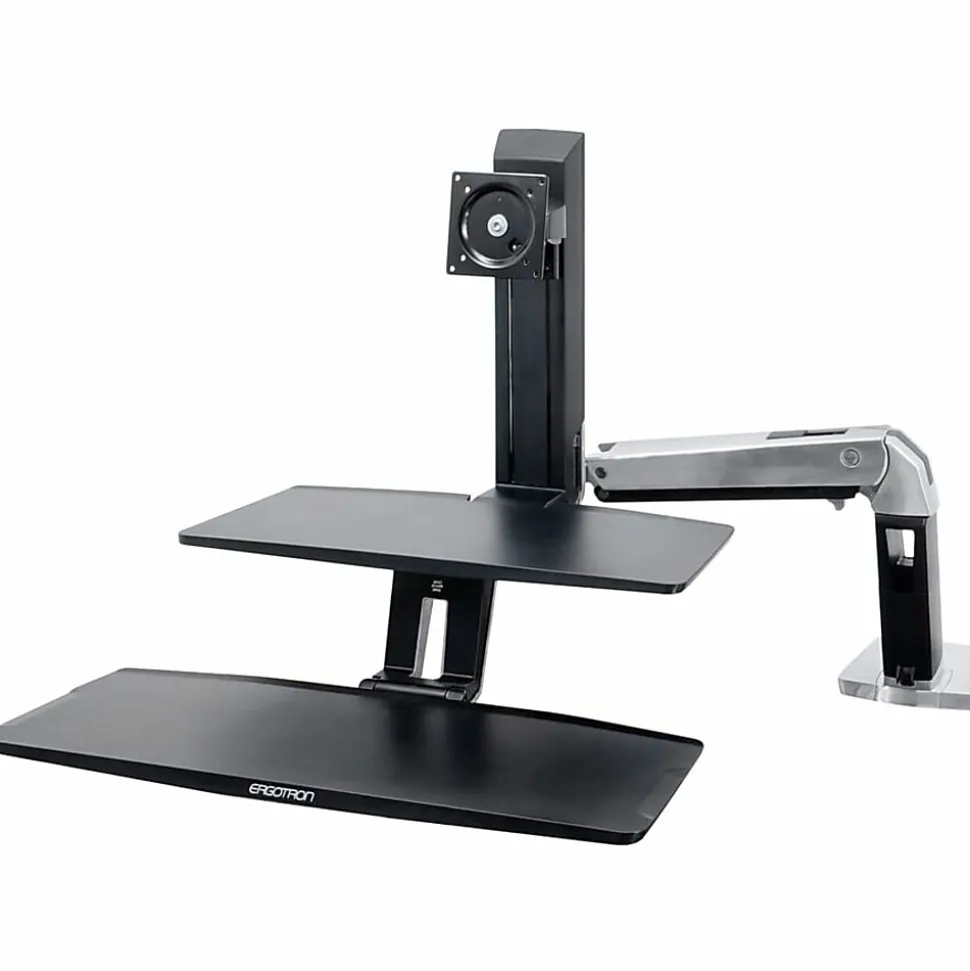 Ergotron® Desktop Display Stand - 24" Screen Support - 20 lb Load Capacity - 24" Screen Support - 20 lb Load Capacity - Black, Polished Aluminum