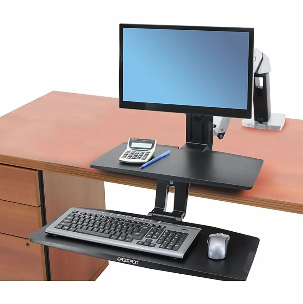 Ergotron® Desktop Display Stand - 24" Screen Support - 20 lb Load Capacity - 24" Screen Support - 20 lb Load Capacity - Black, Polished Aluminum