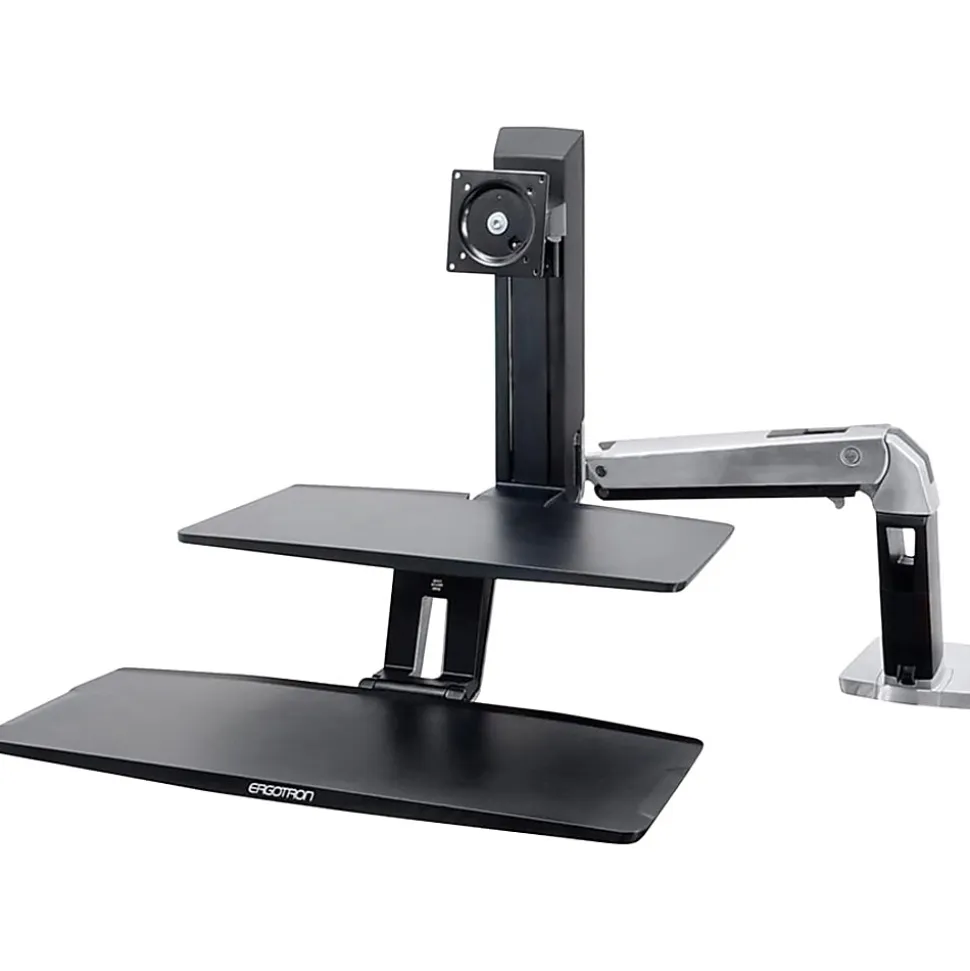 Ergotron® Desktop Display Stand - 24" Screen Support - 20 lb Load Capacity - 24" Screen Support - 20 lb Load Capacity - Black, Polished Aluminum