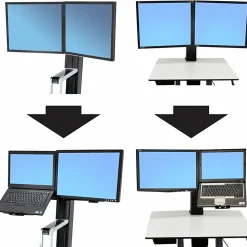 Ergotron® Dual To LCD And Laptop Conversion Kit For WorkFit Workstation, Black, 97-617