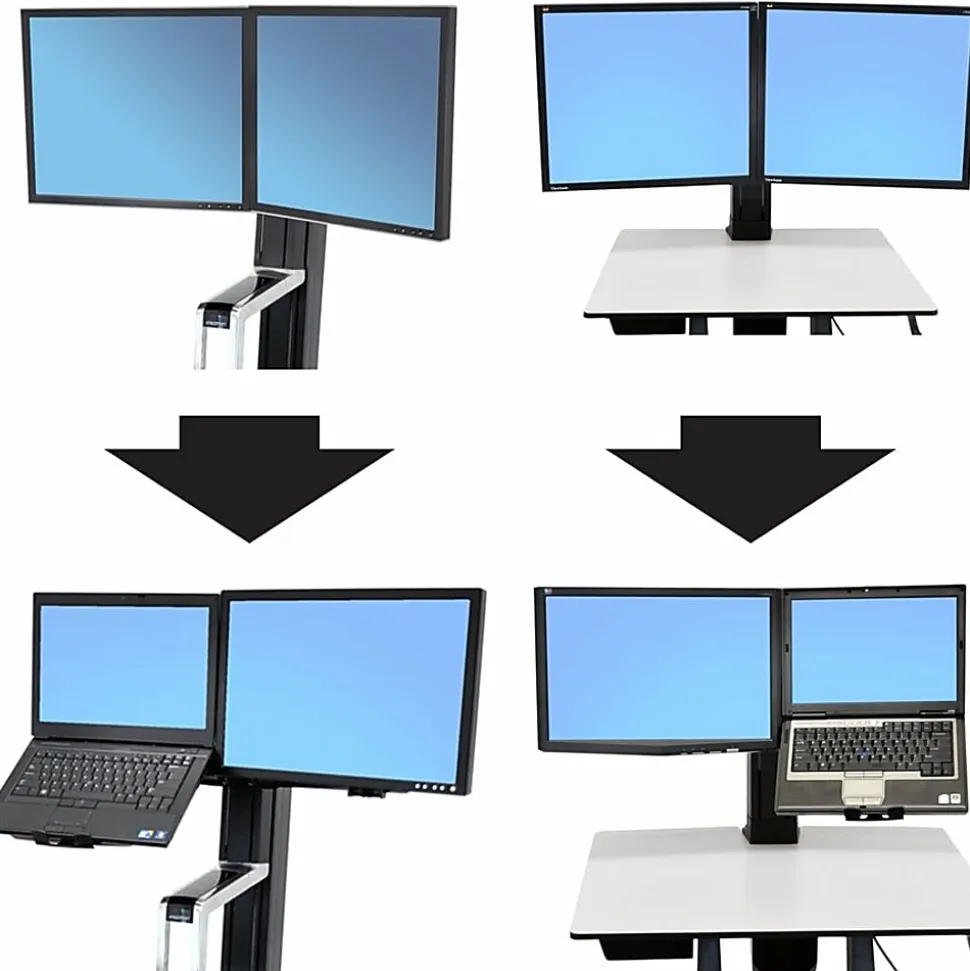 Ergotron® Dual To LCD And Laptop Conversion Kit For WorkFit Workstation, Black, 97-617