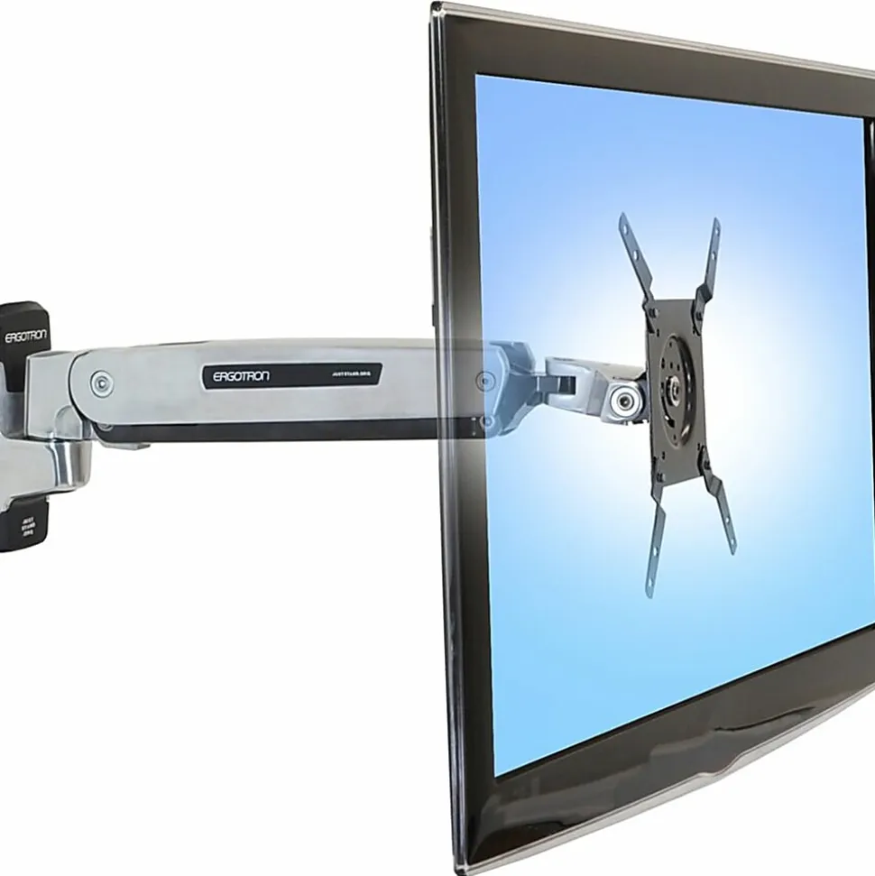 Ergotron Mounting Arm for Flat Panel Display, Notebook - Polished Aluminum - Adjustable - 42" Screen Support - 45361026