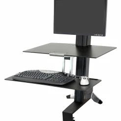 Ergotron® WorkFit-S Sit-To-Stand Workstation, Single LD, Black