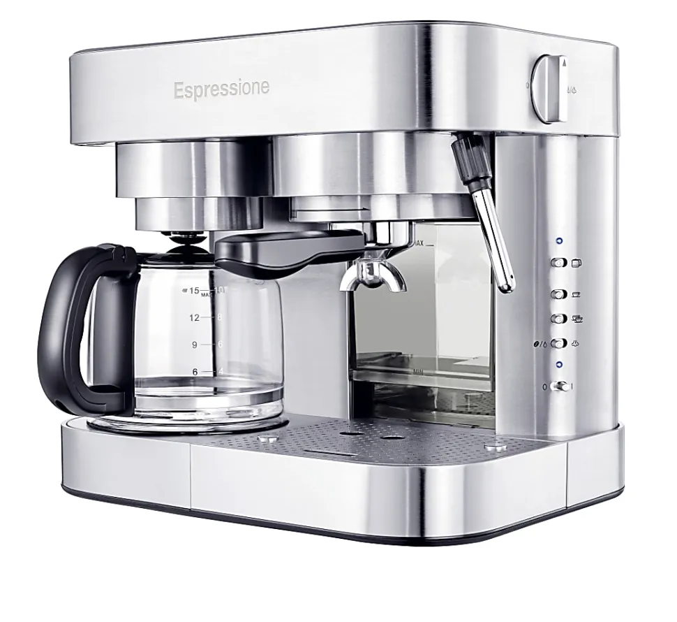 Espressione 10-Cup Combination Pump Espresso Machine, Stainless Steel