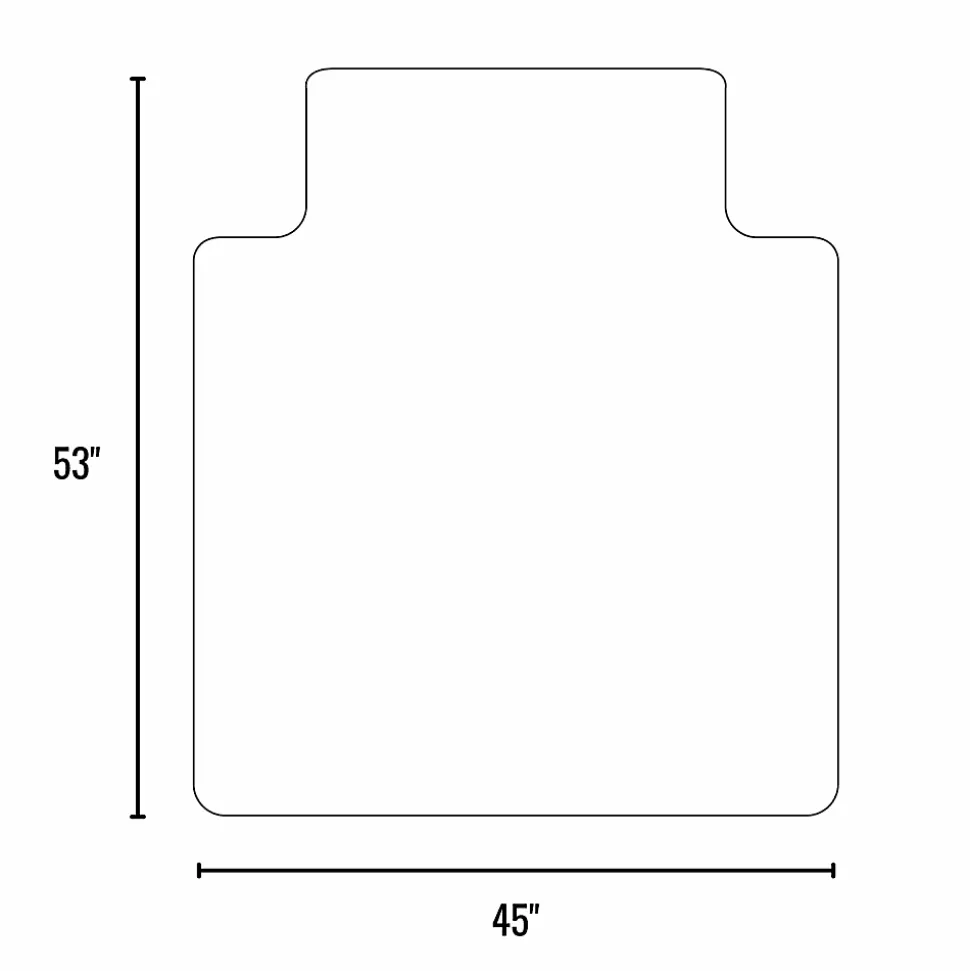 ES Robbins EverLife Chair Mat For Medium Pile Carpet, 45" x 53", Clear