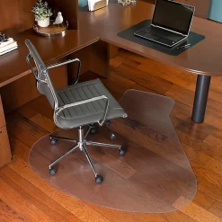 ES Robbins EverLife Workstation Vinyl Chair Mat For Hard Floors, 66" x 60", Clear