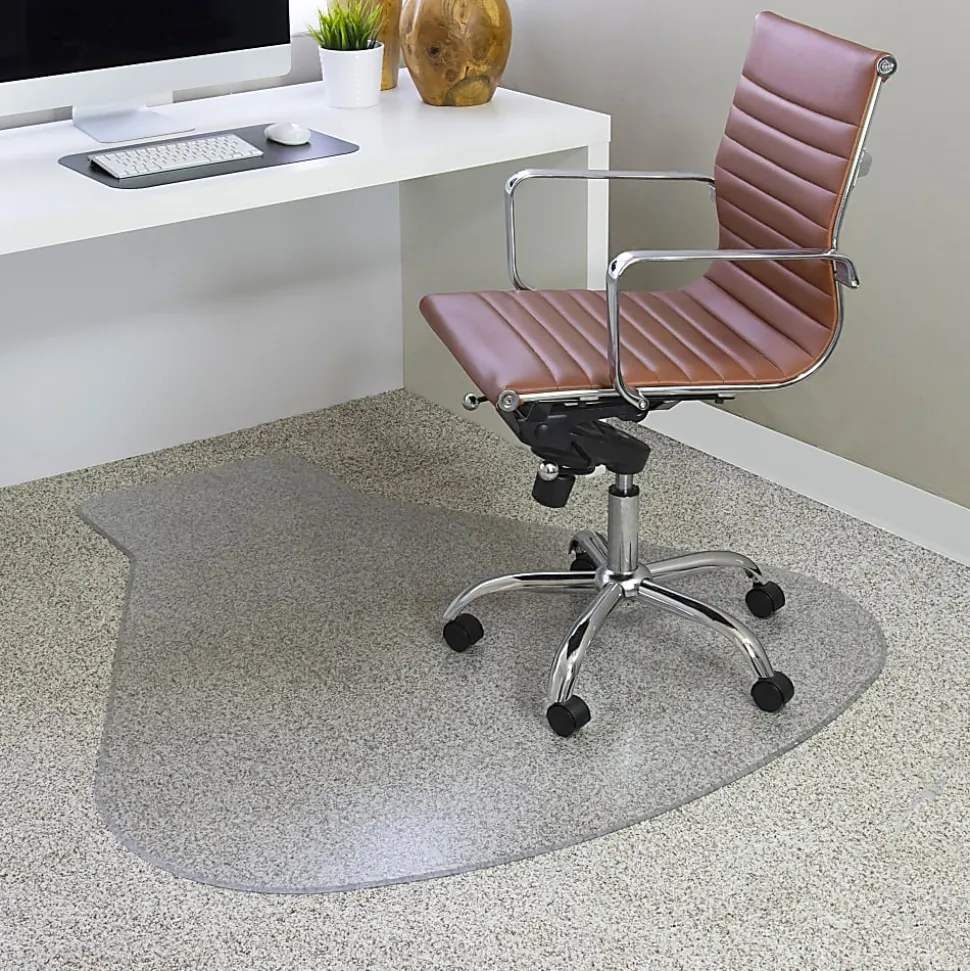 ES Robbins EverLife Workstation Vinyl Chair Mat For Medium Pile Carpet, 54" x 60", Clear