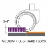 ES ROBBINS Game Zone Chair Mat - Medium Pile Carpet, Hard Floor - 46" Length x 42" Width - Hexagon - Vinyl - Black - 1 Each