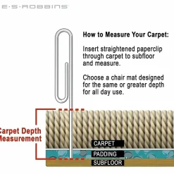 ES ROBBINS Game Zone Chair Mat - Medium Pile Carpet, Hard Floor - 46