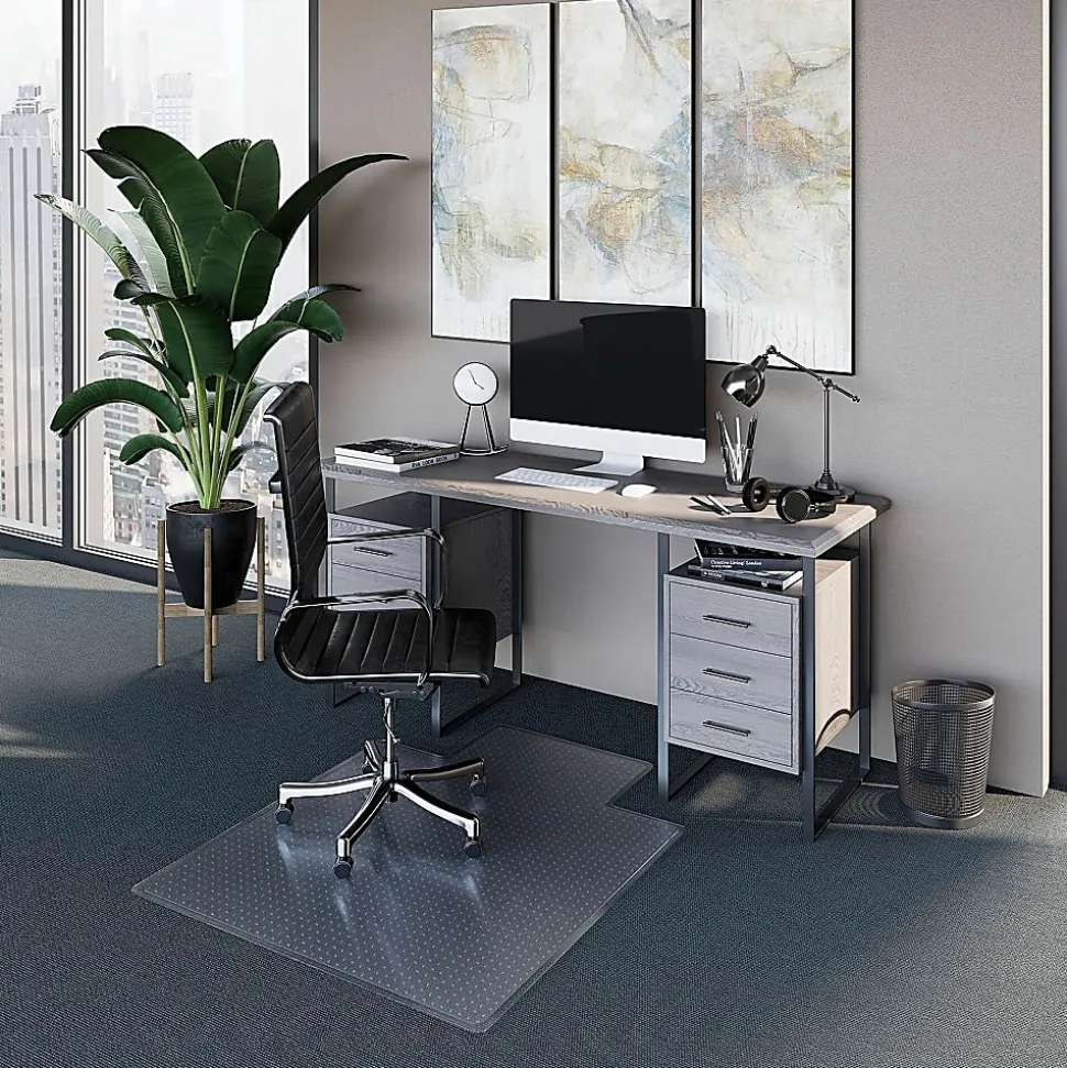 ES Robbins Multi-Task AnchorBar Carpet Chair Mat, Standard Lip, 45"W x 53"D, Clear