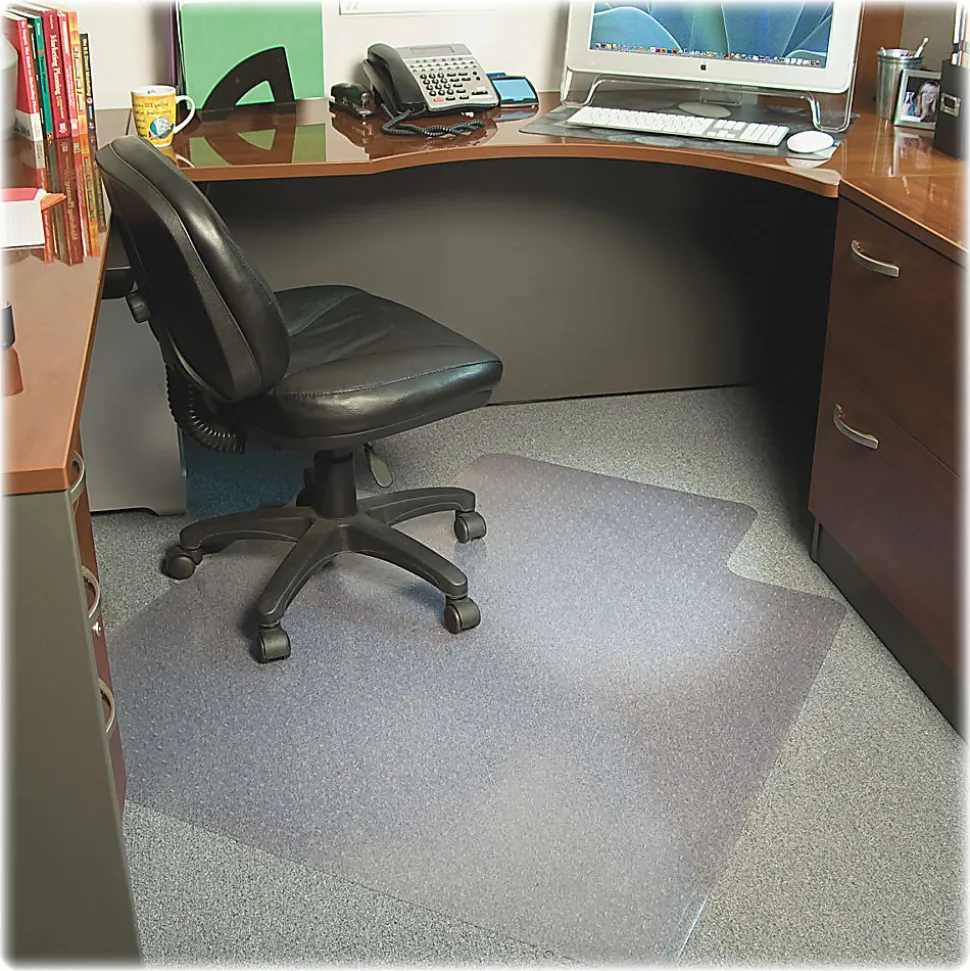 ES Robbins Multi-Task AnchorBar Carpet Chair Mat, Standard Lip, 36"W x 48"D, Clear
