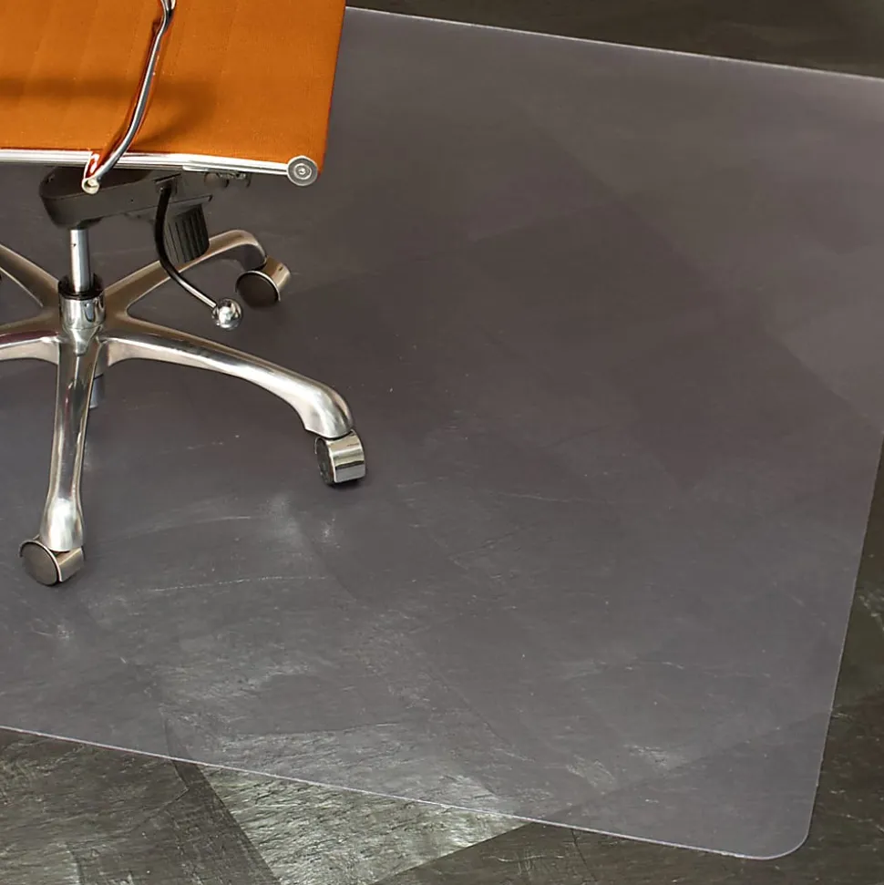 ES Robbins Natural Origins® Vinyl Chair Mat For Hard Floors, 46" x 60", Clear