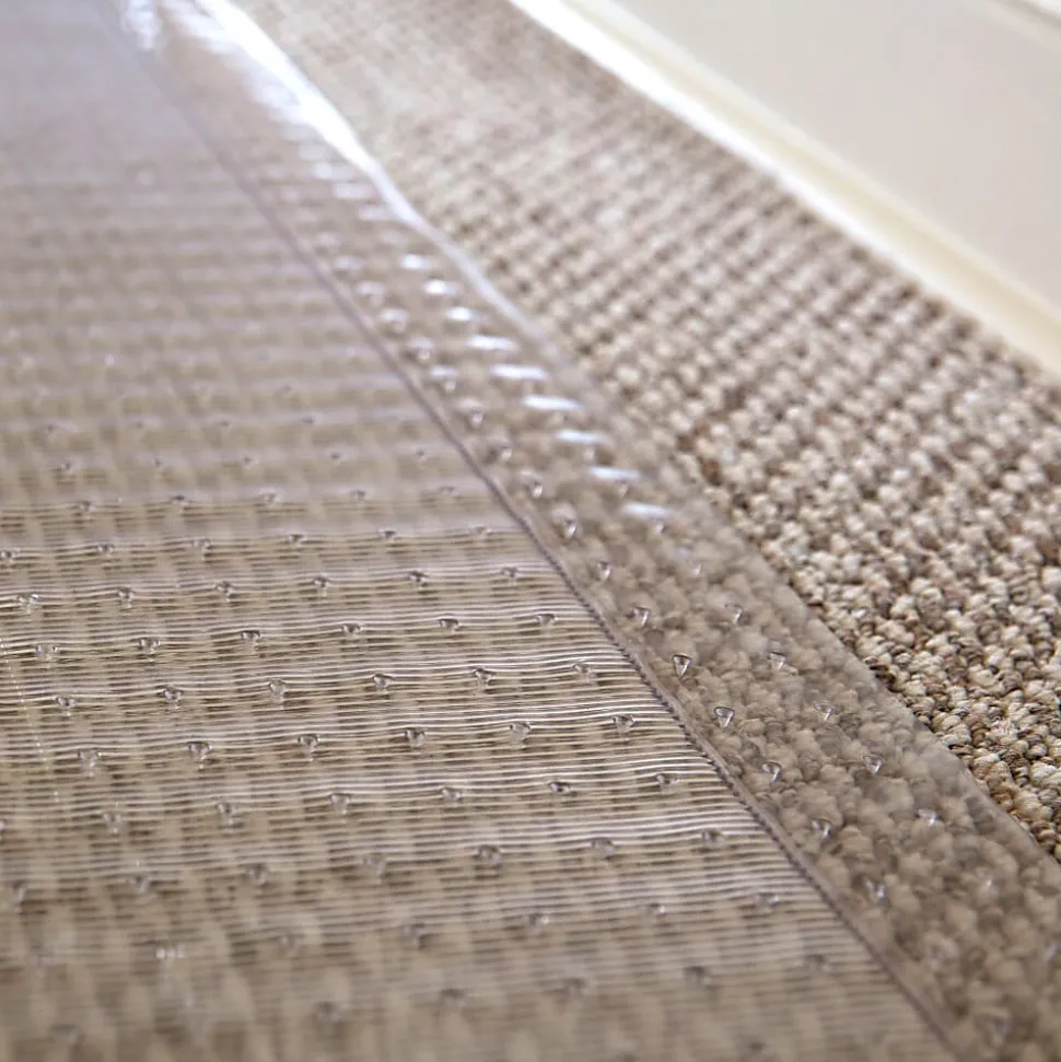 ES Robbins Ribbed Vinyl Carpet Runner, 36" x 120", Clear