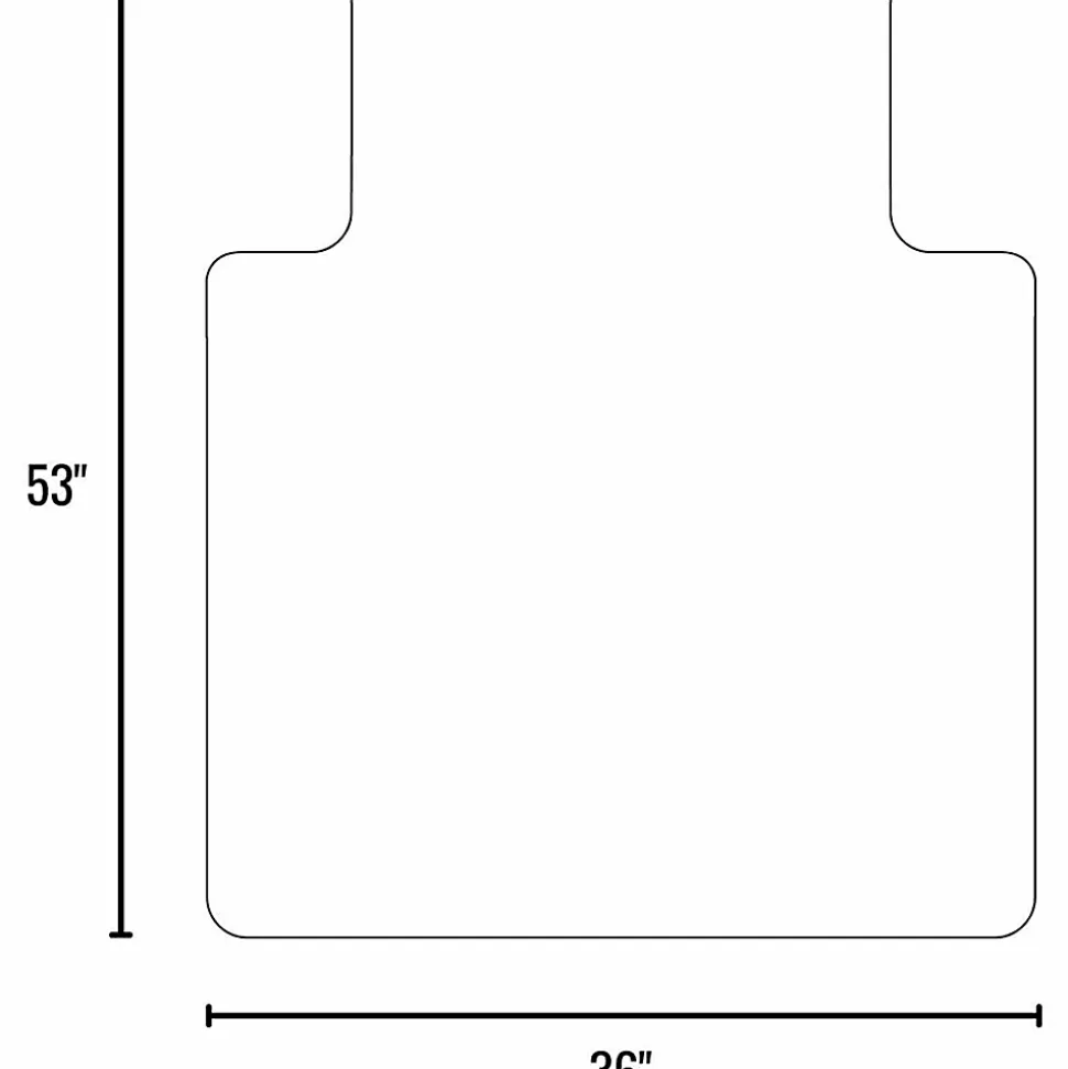 ES ROBBINS Sit or Stand Mat with Lip - Pile Carpet - 53" x 36"- Lip Size 18" x 20"- Rectangular - Vinyl, Foam - Clear - 1 Each - ESR184619