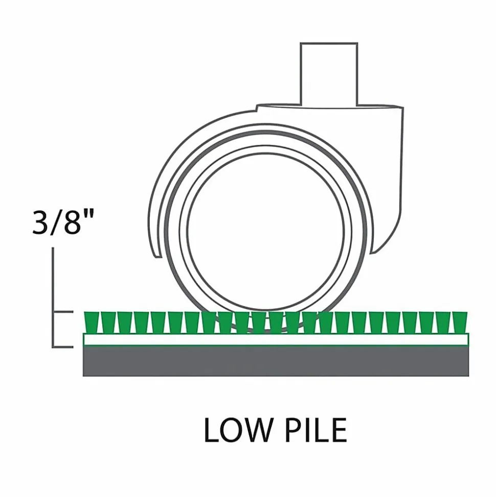 ES ROBBINS Sit or Stand Mat with Lip - Pile Carpet - 53" x 36"- Lip Size 18" x 20"- Rectangular - Vinyl, Foam - Clear - 1 Each - ESR184619