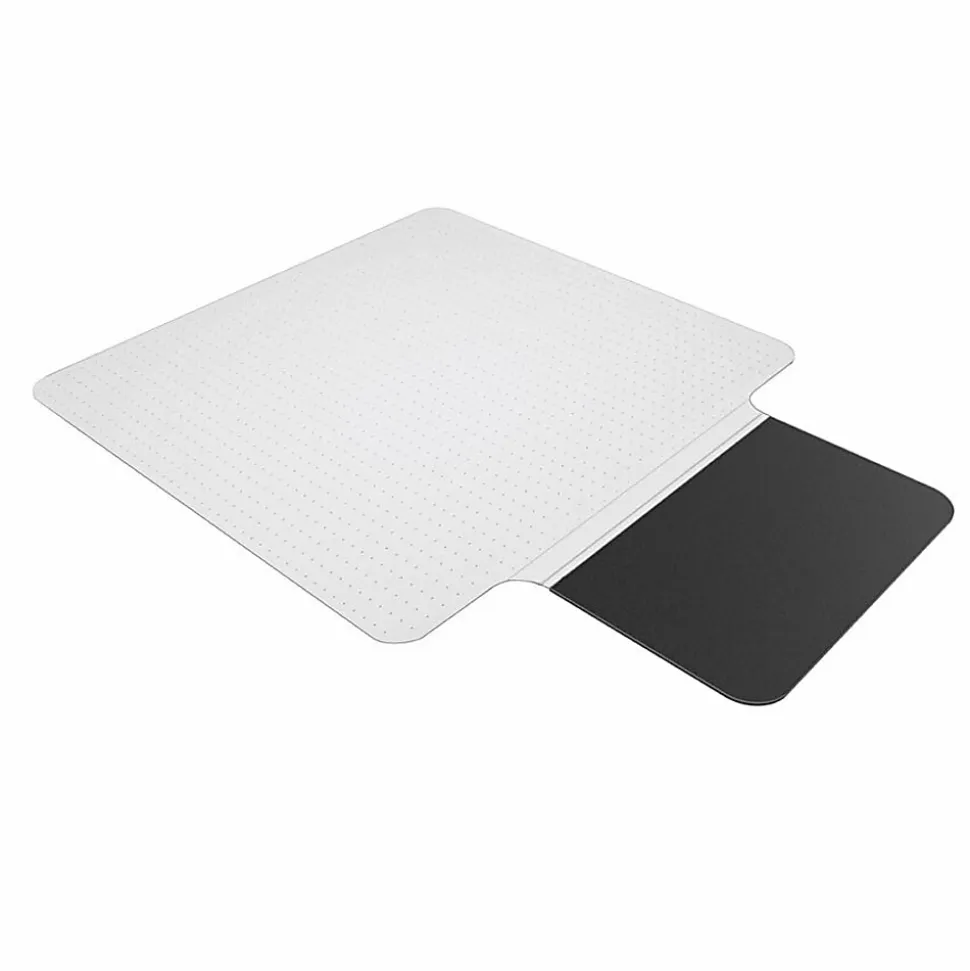 ES ROBBINS Sit or Stand Mat with Lip - Pile Carpet - 53" x 36"- Lip Size 18" x 20"- Rectangular - Vinyl, Foam - Clear - 1 Each - ESR184619