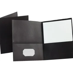Esselte® Letter-Size Twin-Pocket Report Covers, Black, Box Of 25