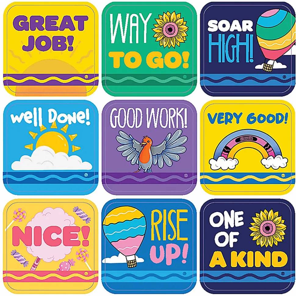 Eureka Theme Stickers, Crayola Colors Of Kindness, 120 Stickers Per Pack, Bundle Of 12 Packs