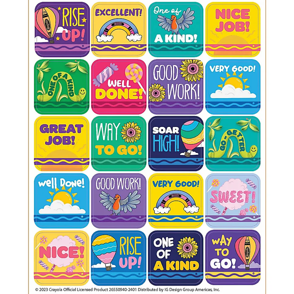 Eureka Theme Stickers, Crayola Colors Of Kindness, 120 Stickers Per Pack, Bundle Of 12 Packs