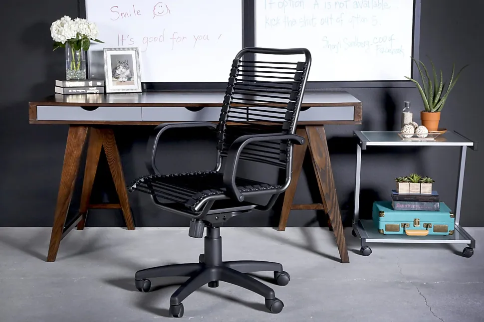 Eurostyle Bradley Bungie High-Back Commercial Office Chair, Black/Graphite