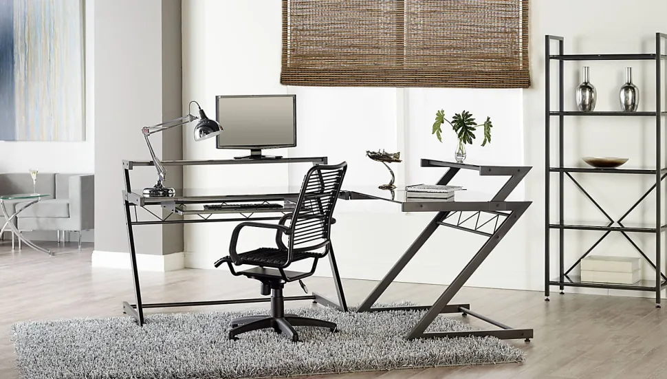 Eurostyle Bradley Bungie High-Back Commercial Office Chair, Black/Graphite