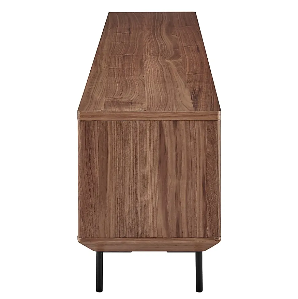 Eurostyle Saga Media Stand, 20-1/2"H x 78-1/2"W x 15-1/2"D, Walnut/Black