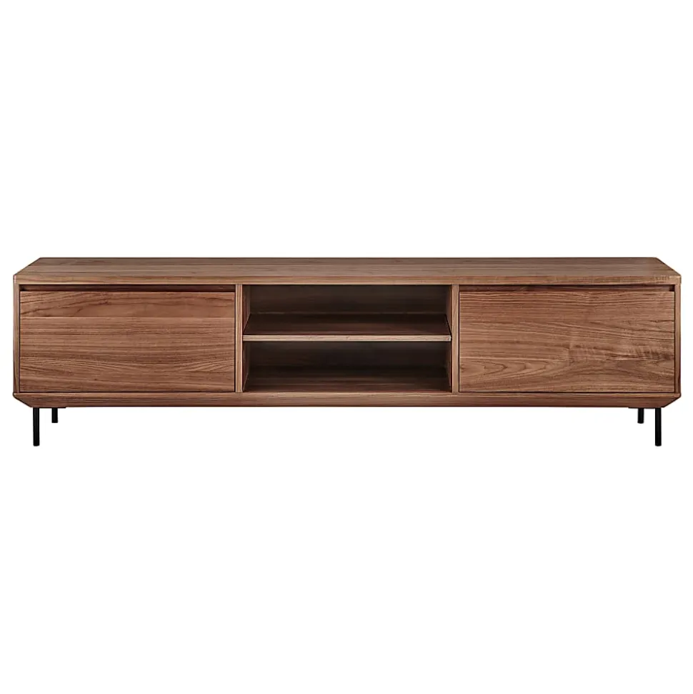 Eurostyle Saga Media Stand, 20-1/2"H x 78-1/2"W x 15-1/2"D, Walnut/Black