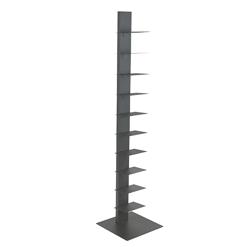 Eurostyle Sapiens 60"H 10-Shelf Bookcase, Anthracite