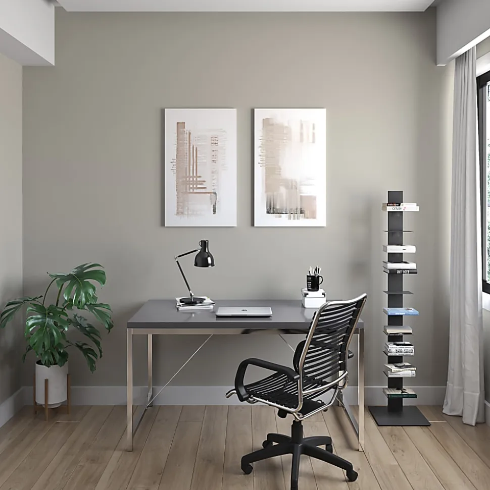 Eurostyle Sapiens 60"H 10-Shelf Bookcase, Anthracite