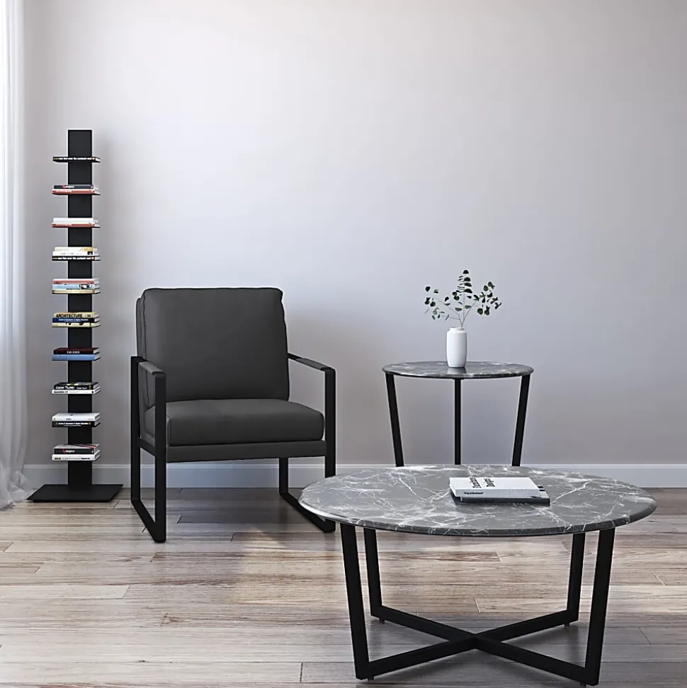 Eurostyle Sapiens 60"H 10-Shelf Bookcase, Anthracite