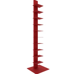 Eurostyle Sapiens 60"H 10-Shelf Bookcase, Red