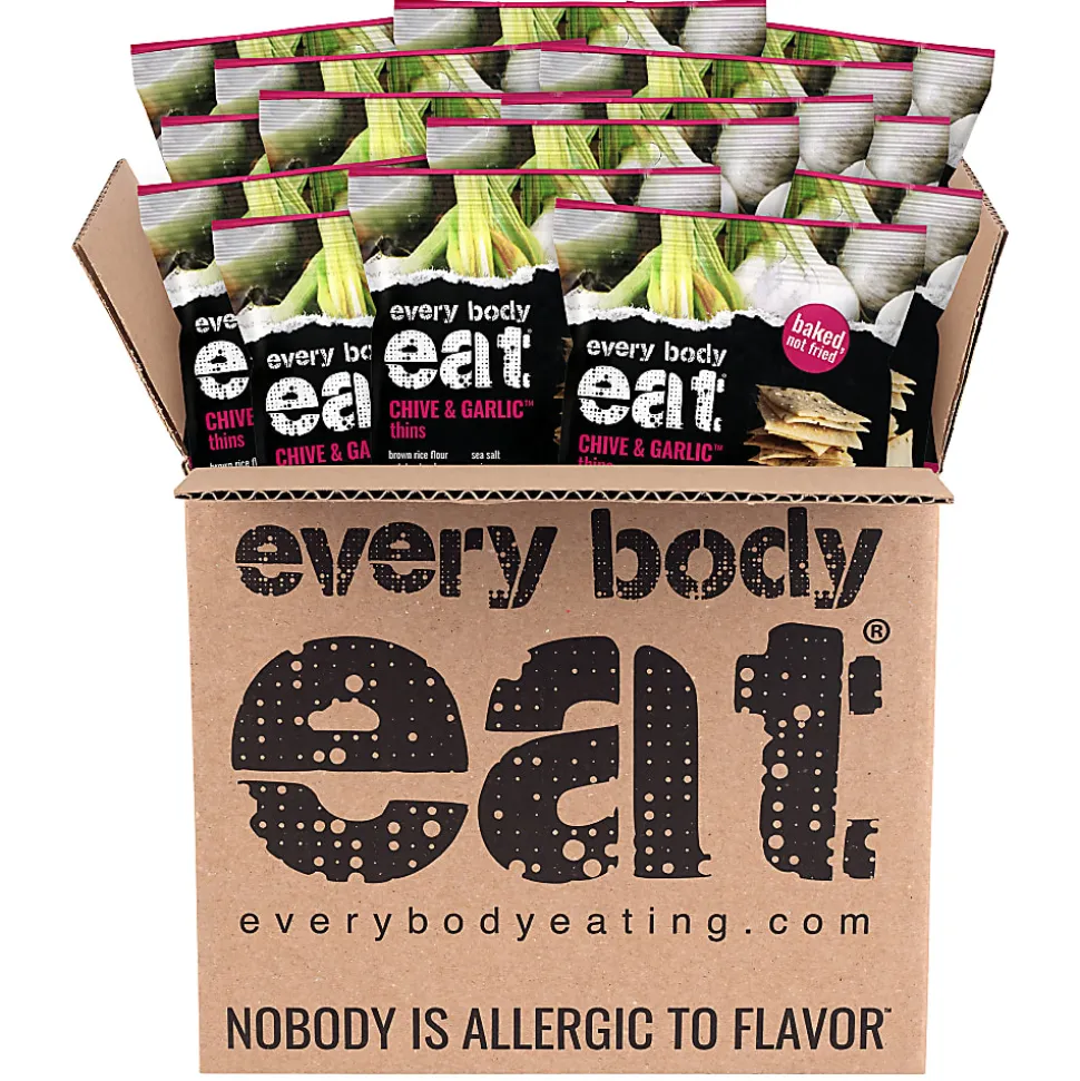 Every Body Eat Chive & Garlic Crackers, 1.1 Oz, Total Qty 20