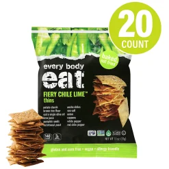 Every Body Eat Fiery Chile Lime Crackers, 1.1 Oz, Total Qty 20