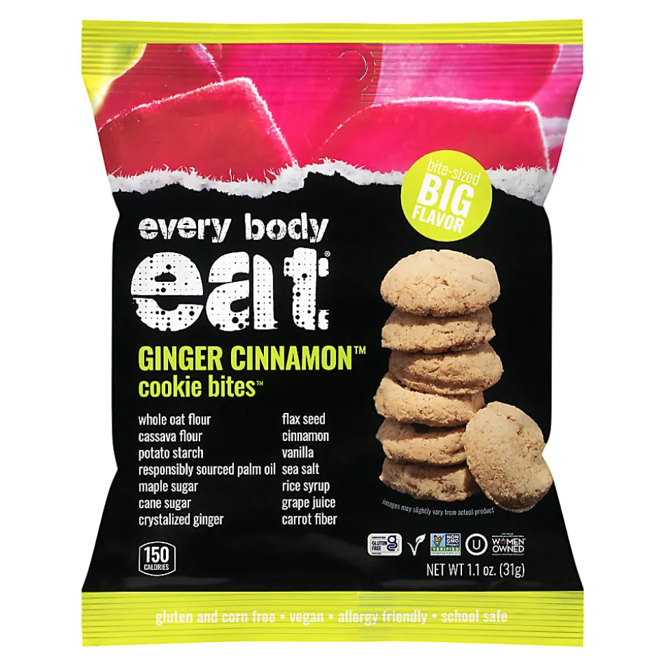 Every Body Eat Ginger Cinnamon Cookie Bites, 1.1 Oz, Total Qty 20