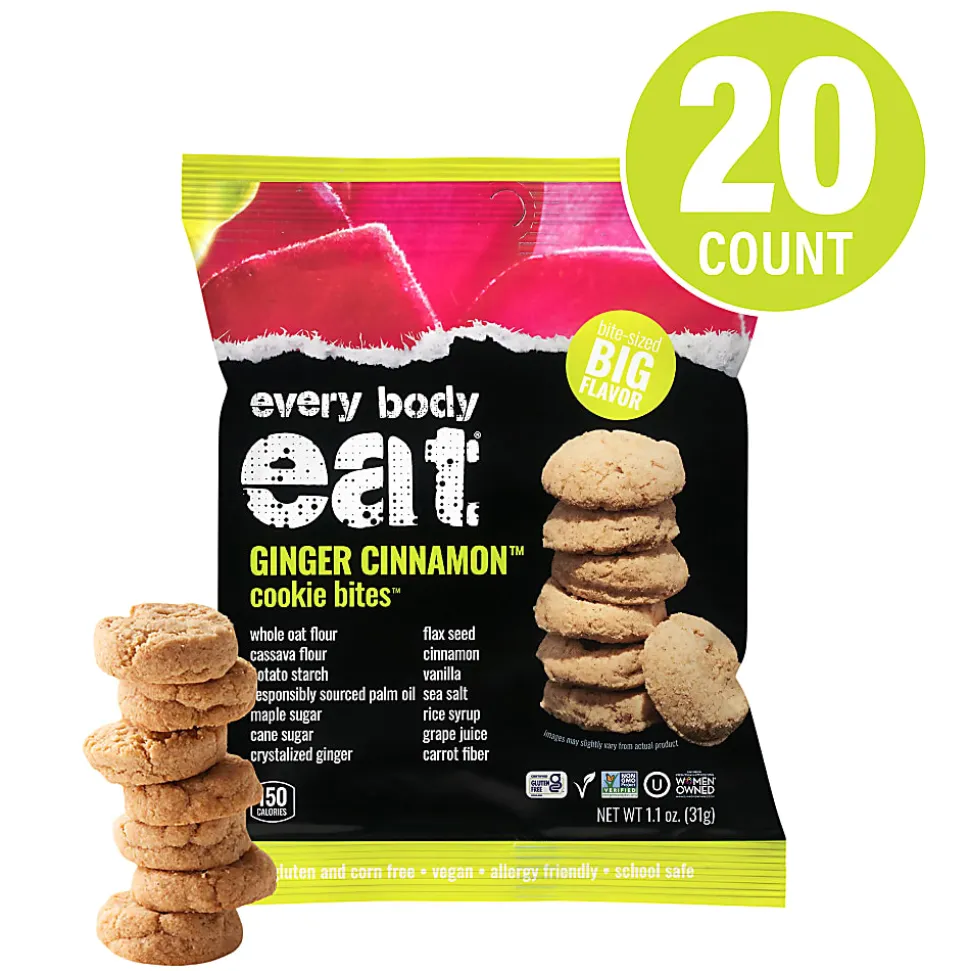 Every Body Eat Ginger Cinnamon Cookie Bites, 1.1 Oz, Total Qty 20