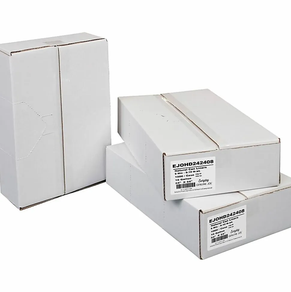 Everyday Genuine Joe High-Density Can Liners - 10 gal Capacity - 24"x 24"x0.24 mil (6 Micron) Thickness - HD242408, 1000-Pack