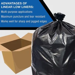 Everyday Genuine Joe Low-Density Can Liners, 45 gal Capacity, 40"x 46", 1.50 mil (38 Micron) Thickness, 100 Bags - LD404620