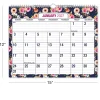 2026-2027 Excello Brands Academic Year Large Print Wall Calendar, 15" x 12", Navy Floral, April To December, Total Qty 1