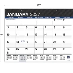2026-2027 Excello Brands Academic Year Large Print Desk Pad Calendar, 22