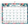 2026-2027 Excello Brands Academic Year Large Print Desk Pad Calendar, 22" x 17", Teal Floral, April To December, Total Qty 1