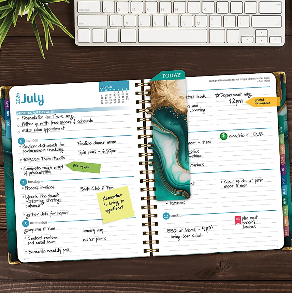 2026-2027 Excello Brands 14-Month Academic Year Hardcover Weekly/Monthly Fashion Planner, 8-1/2" x 11", Dragonflies, May To June, Total Qty 1