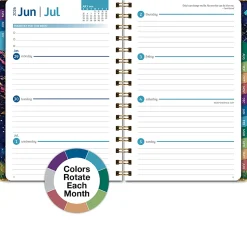 2026-2027 Excello Brands 14-Month Academic Year Hardcover Weekly/Monthly Fashion Planner, 5-1/2" x 8", Black Tree Seasons, May To June, Total Qty 1