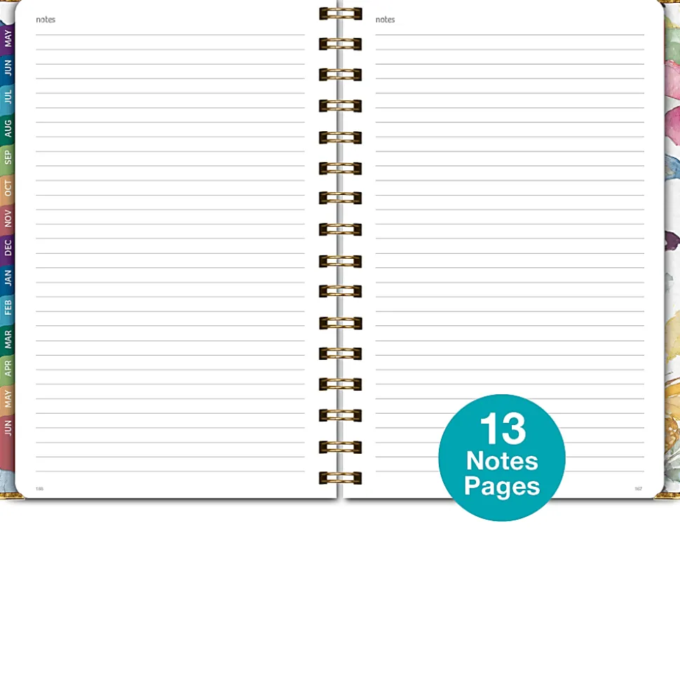2026-2027 Excello Brands 14-Month Academic Year Hardcover Weekly/Monthly Fashion Planner, 5-1/2" x 8", Watercolor Butterflies, May-June, Total Qty 1