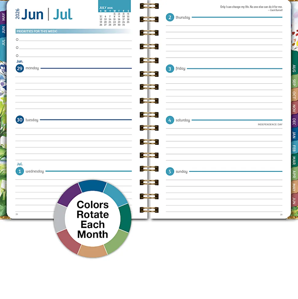 2026-2027 Excello Brands 14-Month Academic Year Hardcover Weekly/Monthly Fashion Planner, 5-1/2" x 8", Tree Seasons, May To June, Total Qty 1